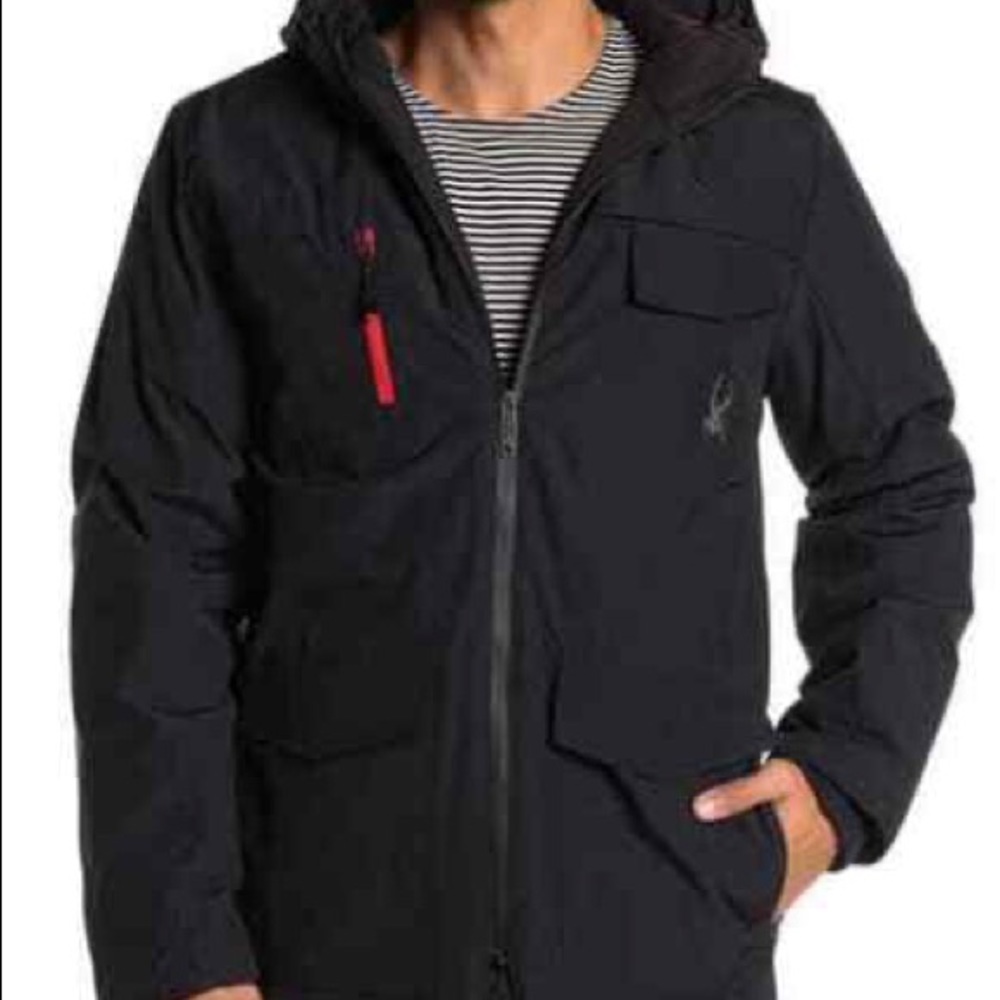 Spyder | Mens Black ThermaWEB Parka Jacket